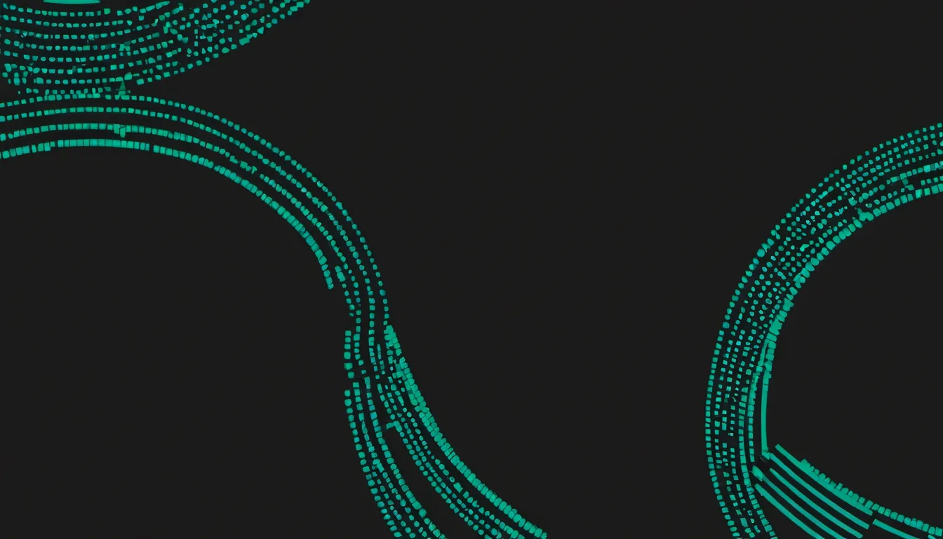 Abstract divided span segments illustration in emerald green on near-black charcoal — decorative header for Tent Spec Comparison
