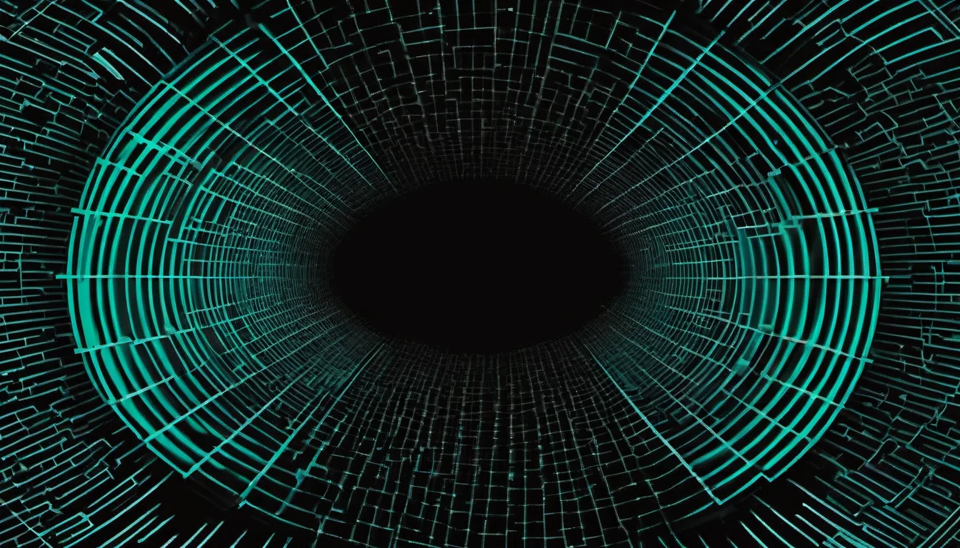 Abstract apex lattice illustration in emerald green on near-black charcoal — decorative header for Camping Tents